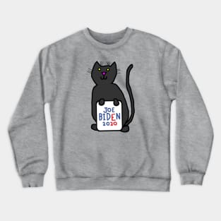 Cute Cat with Joe Biden 2020 Sign Crewneck Sweatshirt